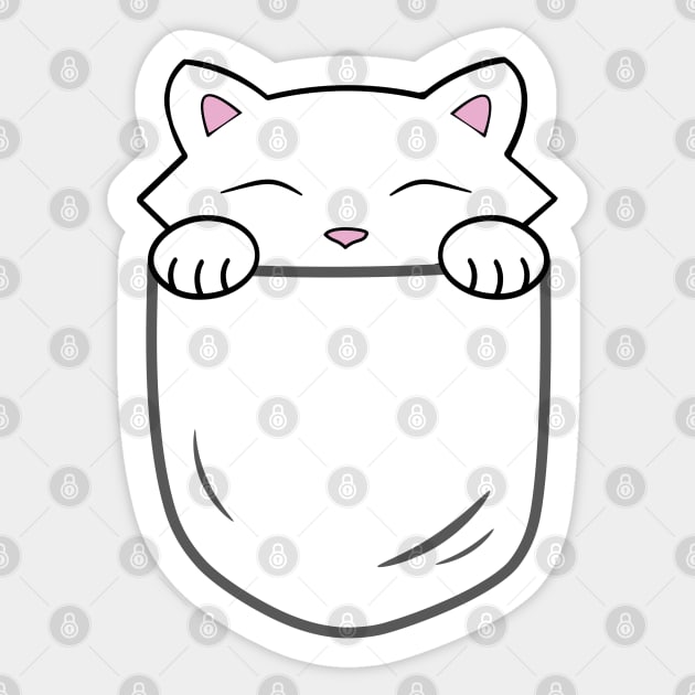 Cat Inside A Pocket Sticker by Purrfect